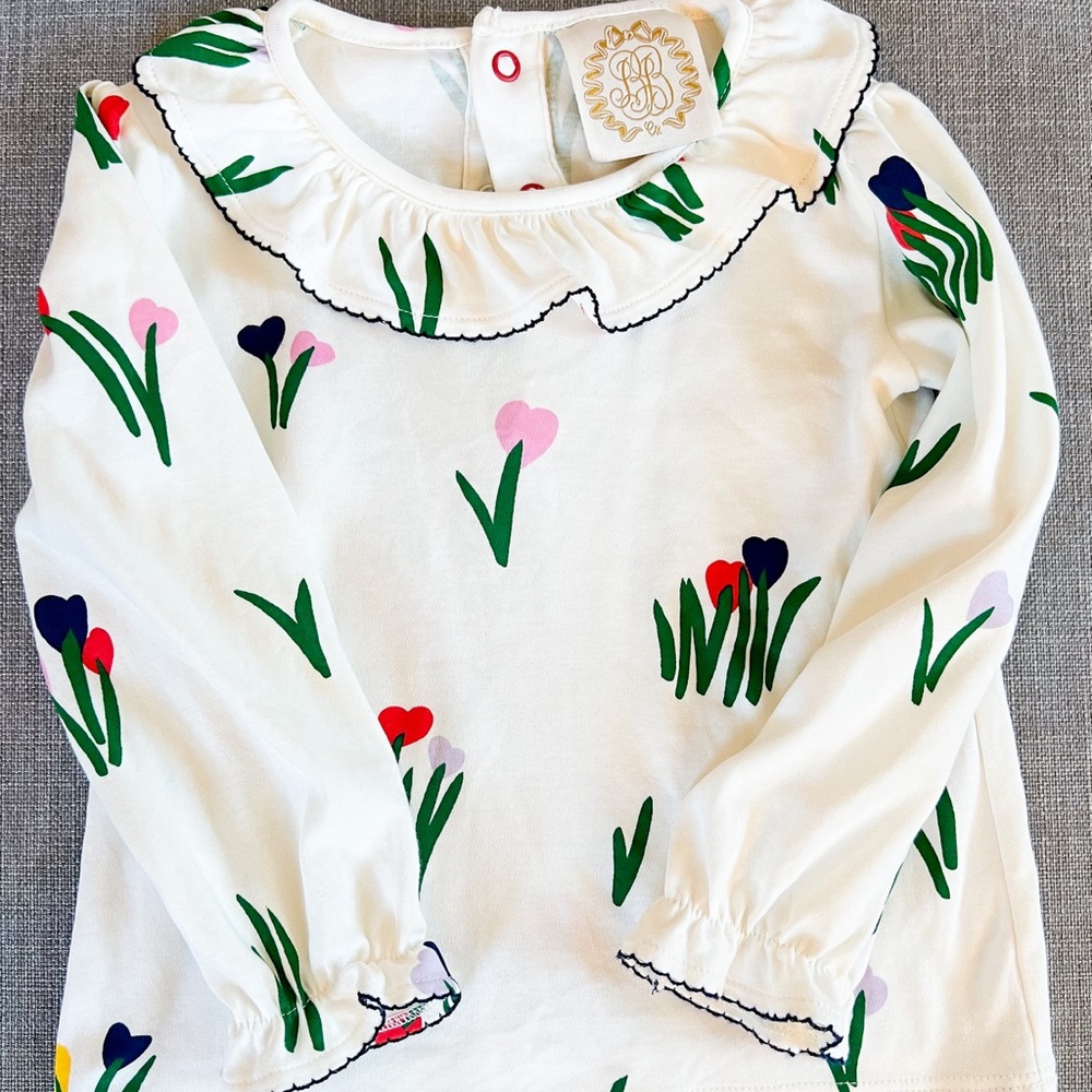TBBC Ramona Ruffle Collar Shirt Sweet Sprouts 3T - VGUC
